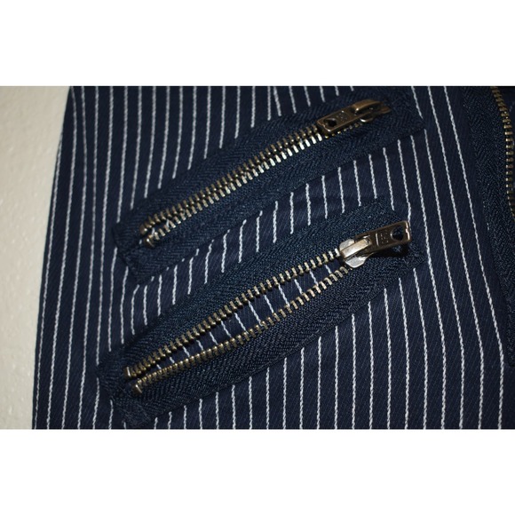 Silence + Noise Blue Pinstripe Pant w/ Zip Fly Size 4 - Picture 5 of 6